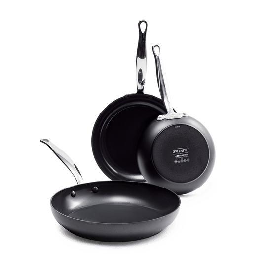 Greenpan Brussels Koekenpannen 24cm 28cm 3-delig Keramisch inductie pfas-vrij onderkant