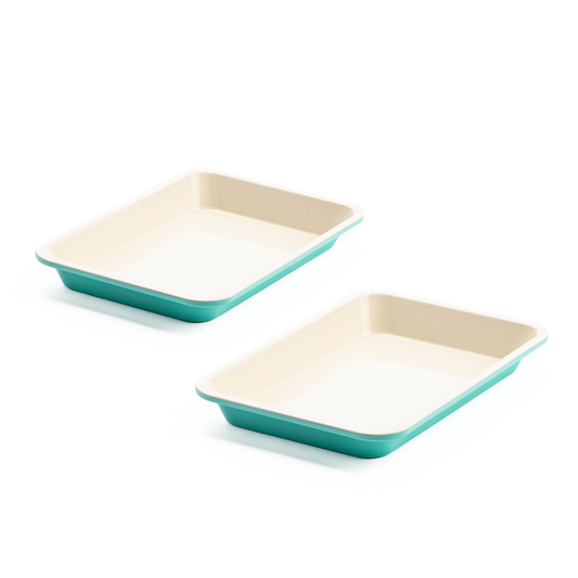 Contour Turkoois 2-delige Set Koekjesplaten turquoise