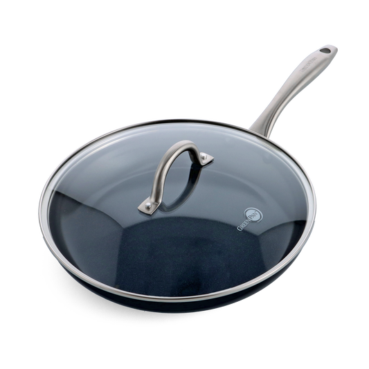 Lima Midnight Braadpan met deksel zwart bovenaanzicht