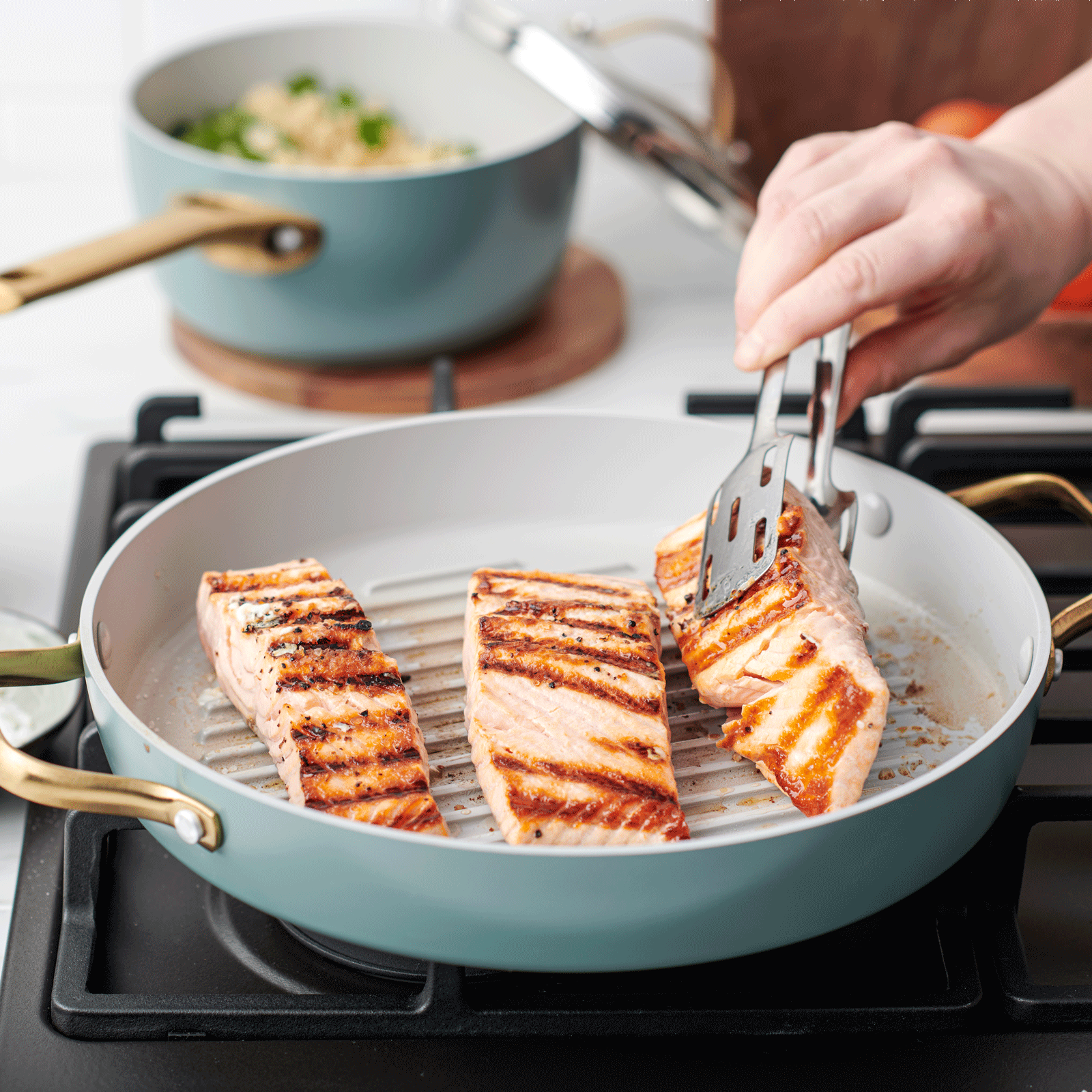 Padova SkyBlue Grillpande 28cm med keramisk non-stick belægning