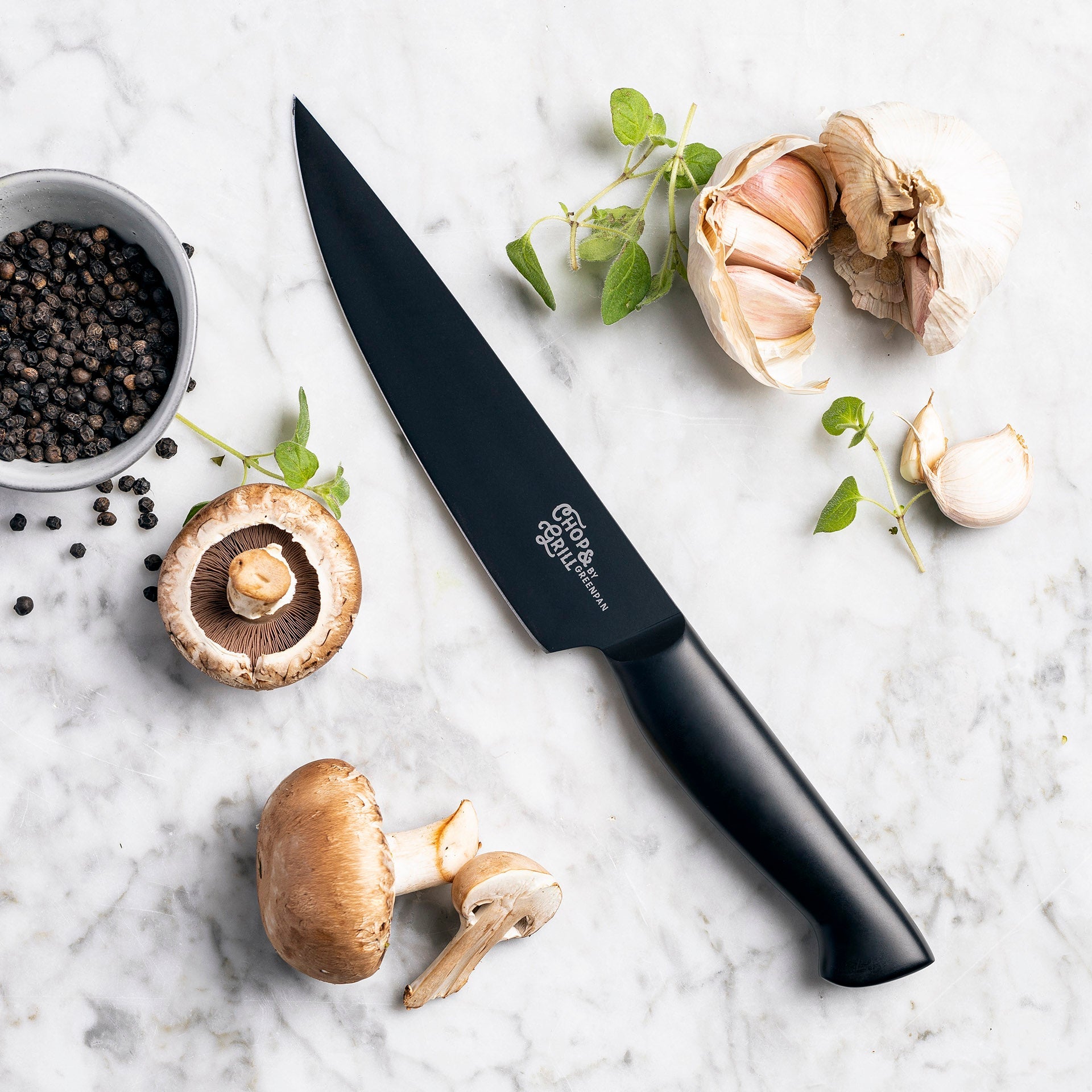 Chop & Grill Vleesmes zwart look en champignon