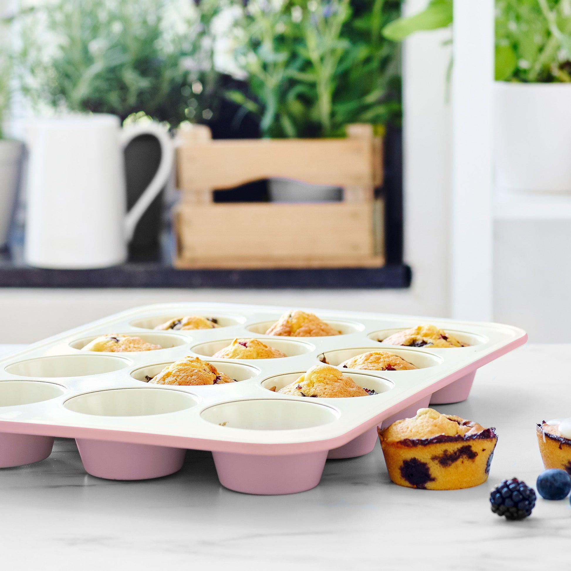 Contour Roos Bakvorm voor 12 Muffins roos cake