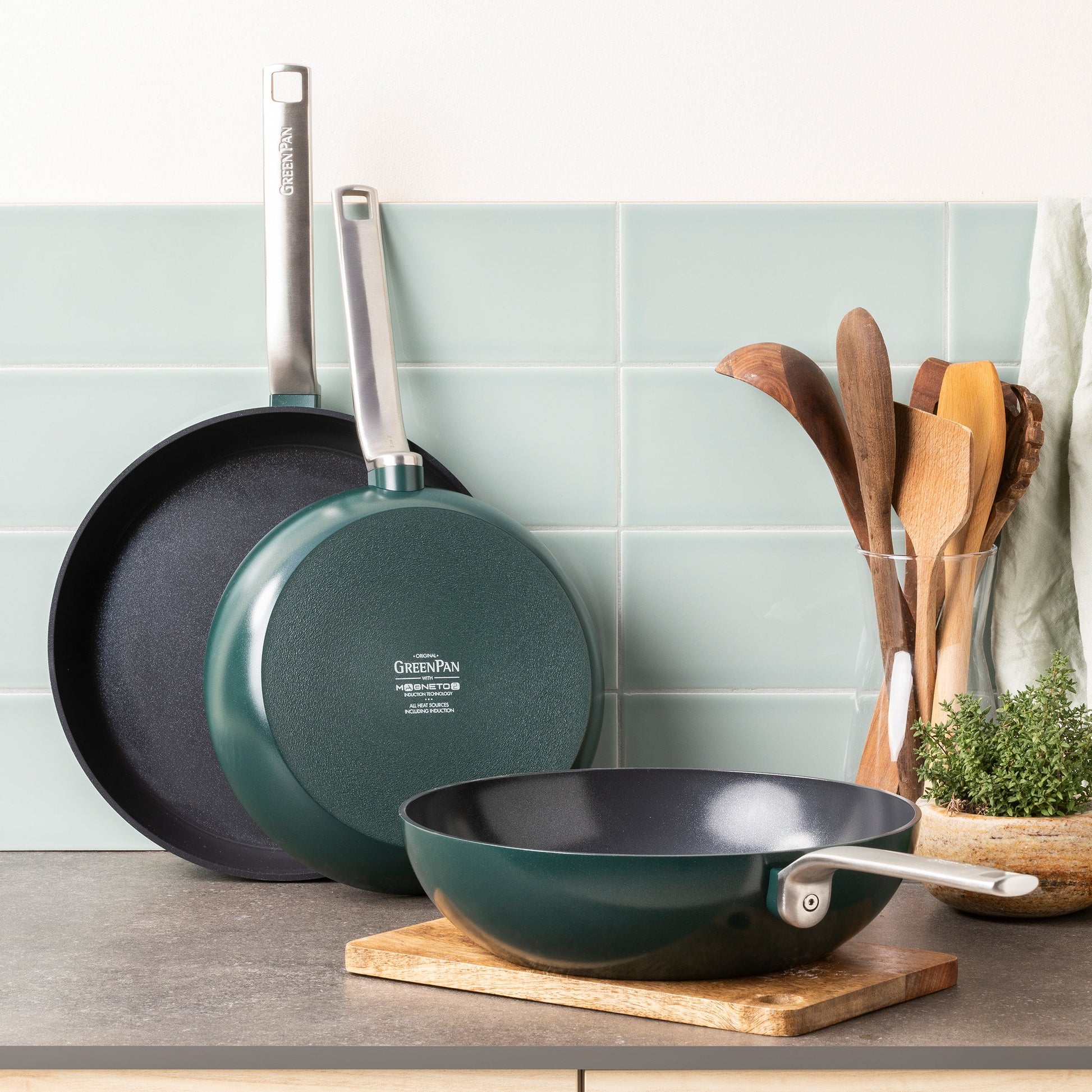Evolution Pine Green 3-delige 24+28cm set groen collectie