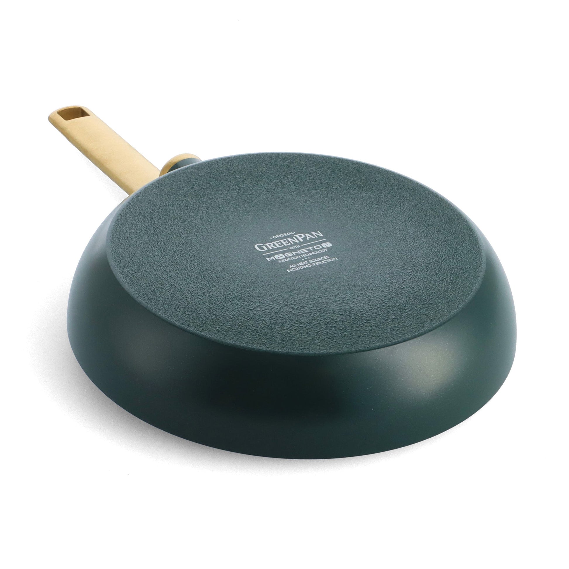 One Five Pine Green 3-delige set met matgouden handgrepen 20+24+28cm groen onderaanzicht