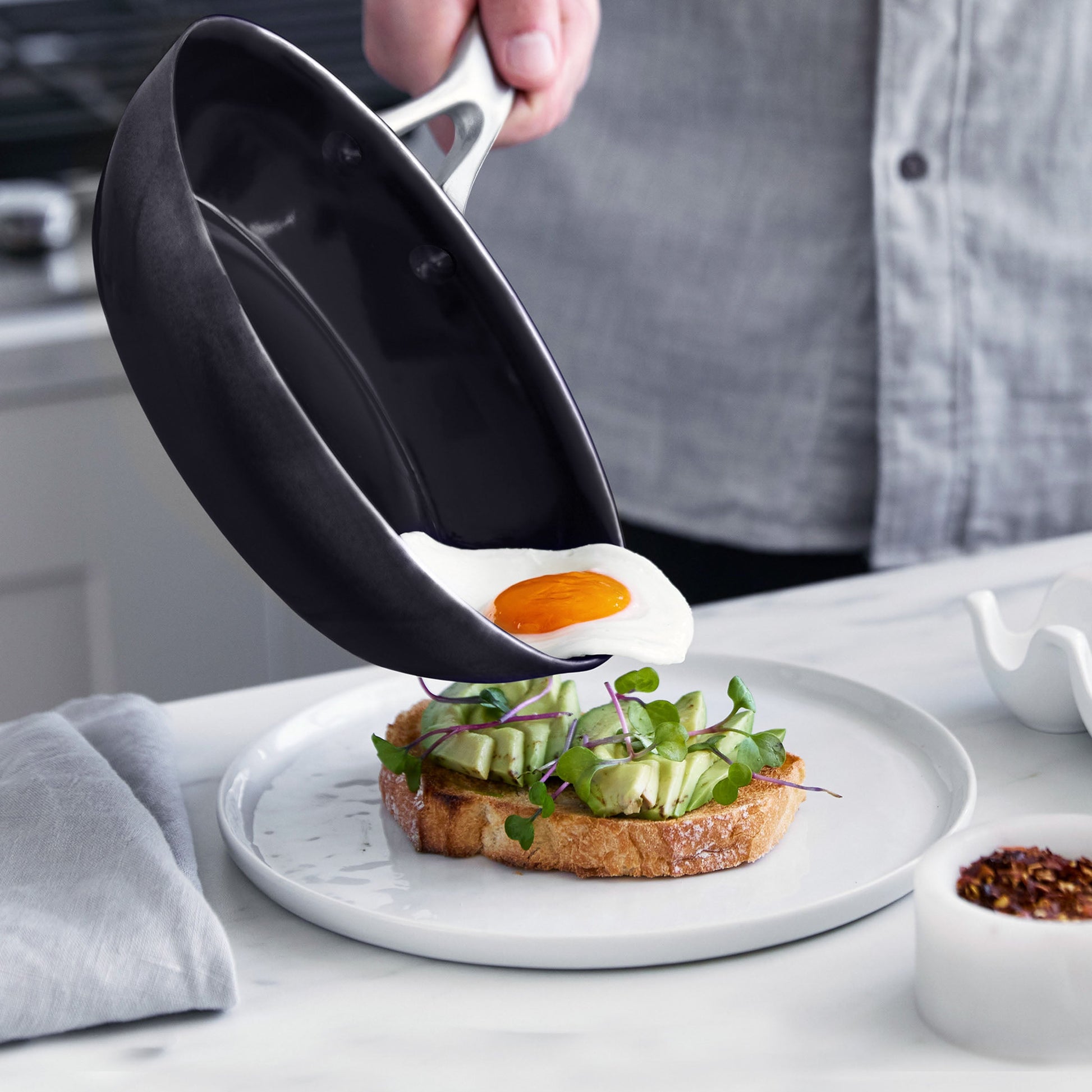Greenpan Omega Braadpan Koekenpannen Keramisch inductie pfas-vri vooraanzicht