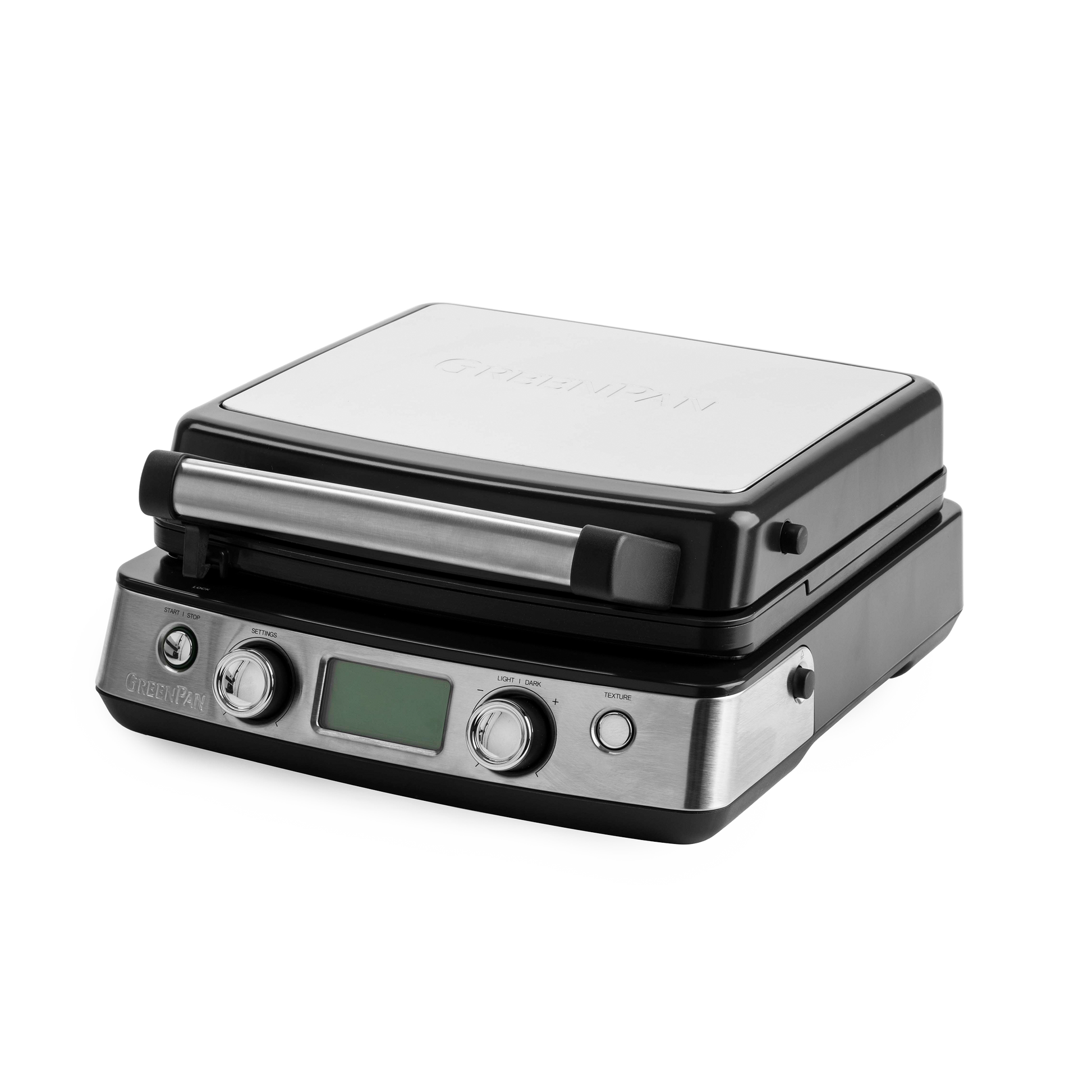 Wafelijzer Glossy Black (incl. 2 sets wafelplaten)