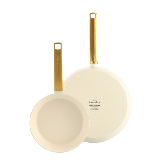 Evolution Cream 2-delt stegepandesæt (20 + 28 cm)