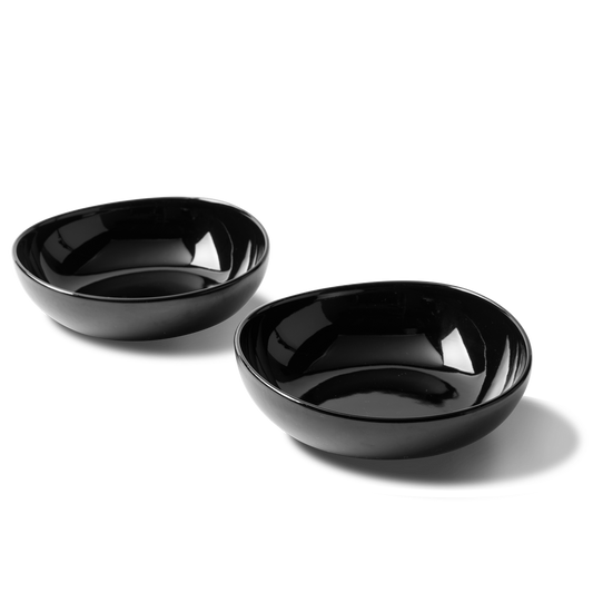 Chop & Grill 2-delige Set kleine Serveerkommen 16cm zwart 