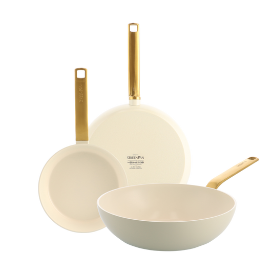 Evolution Cream 2-delt stegepandesæt + wok