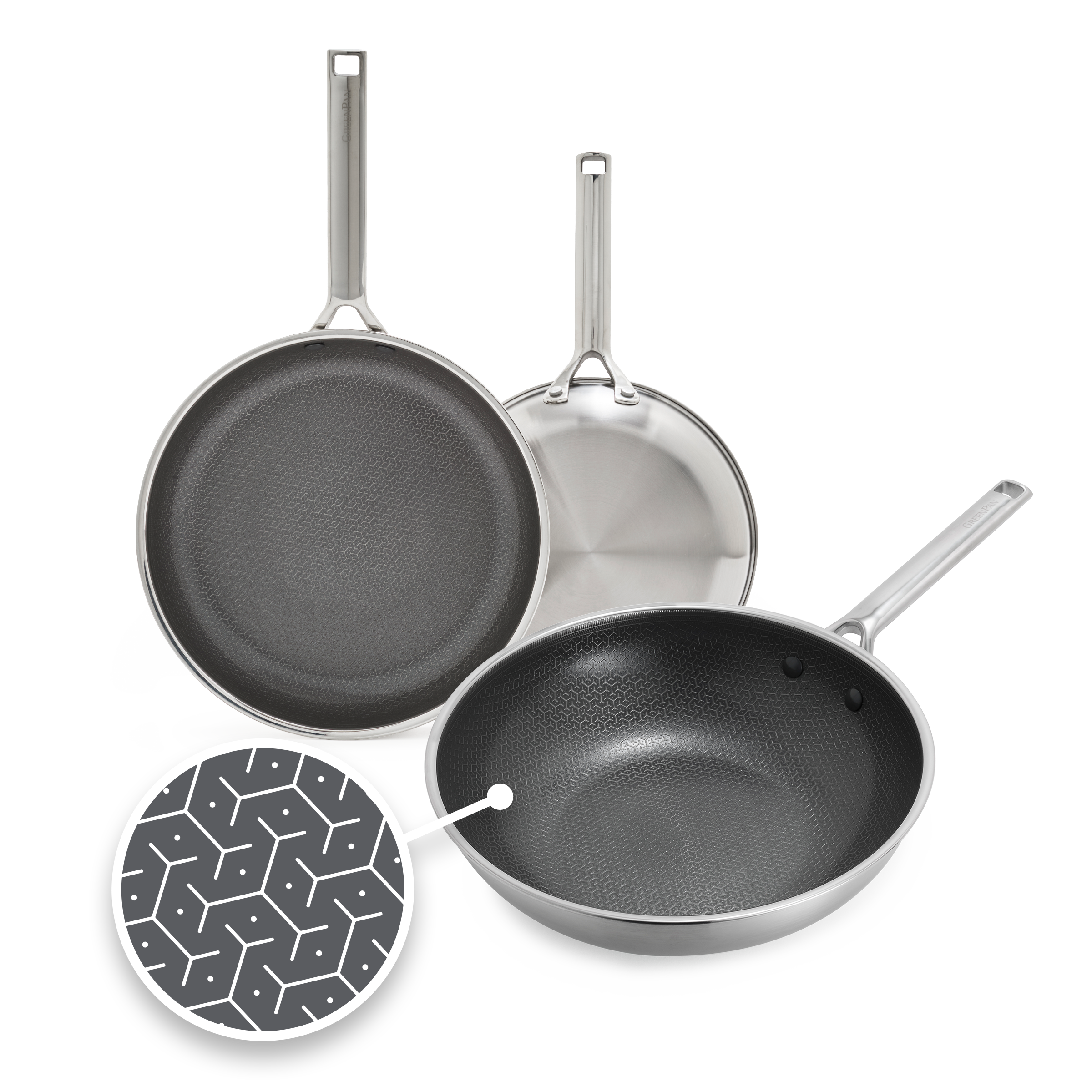 Apex 3-pieces stegepandesæt & wok