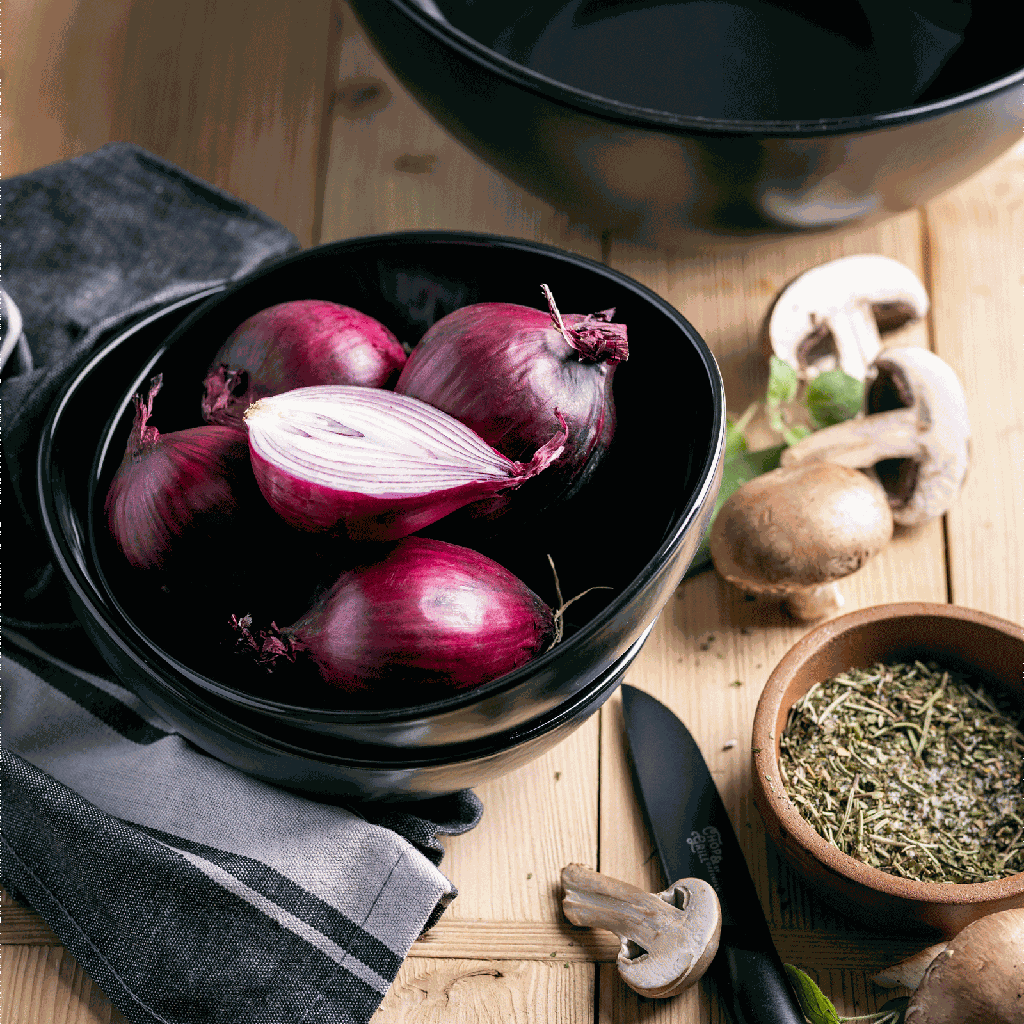 Chop & Grill 3-delige Set Vaathanddoeken grijs rode ajuinen