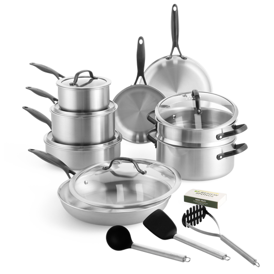 Venice Pro Noir 14-delt sæt uden belægning + Redskabssæt (Chef’s redskaber)