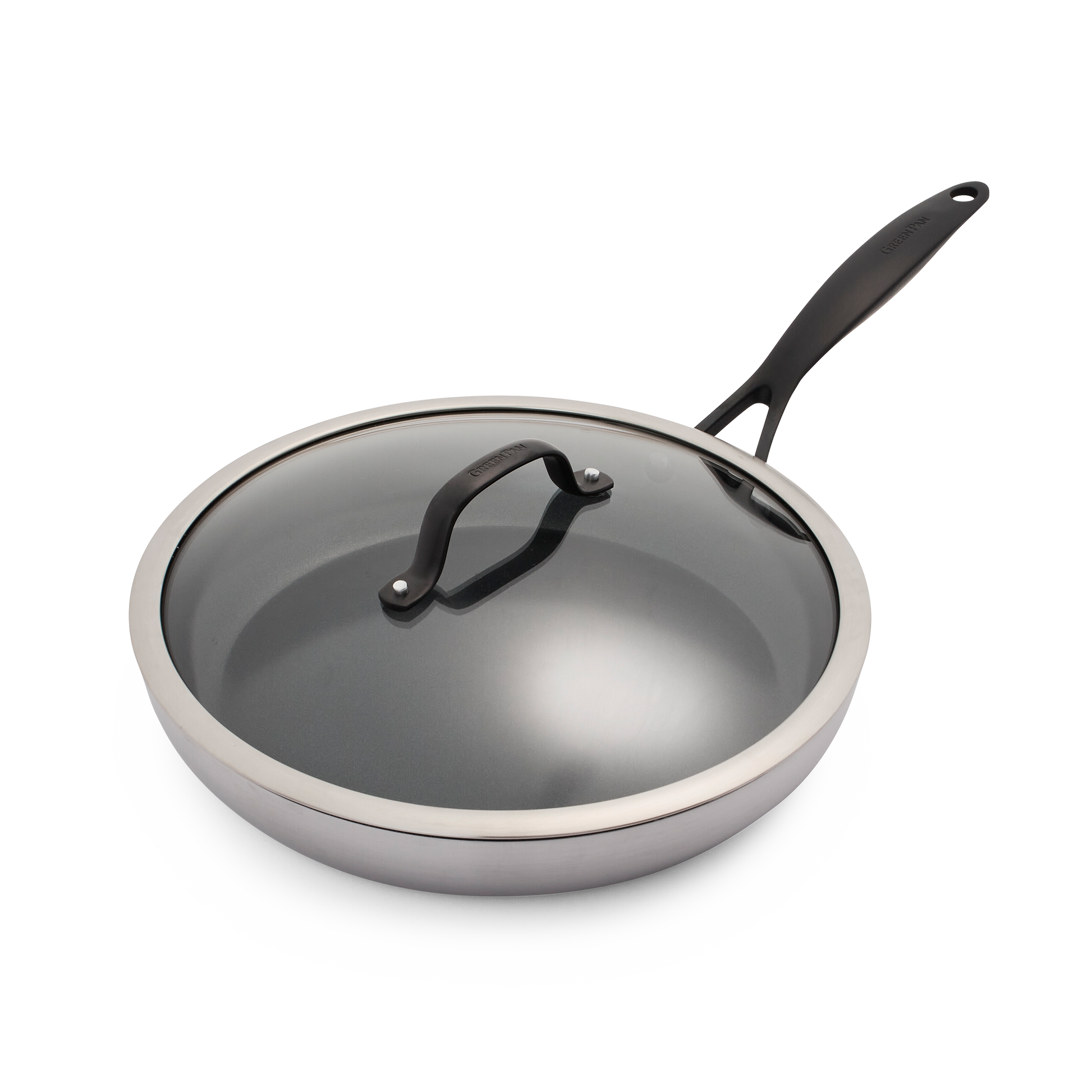 Venice Pro Noir Braadpan met deksel 30cm zilver