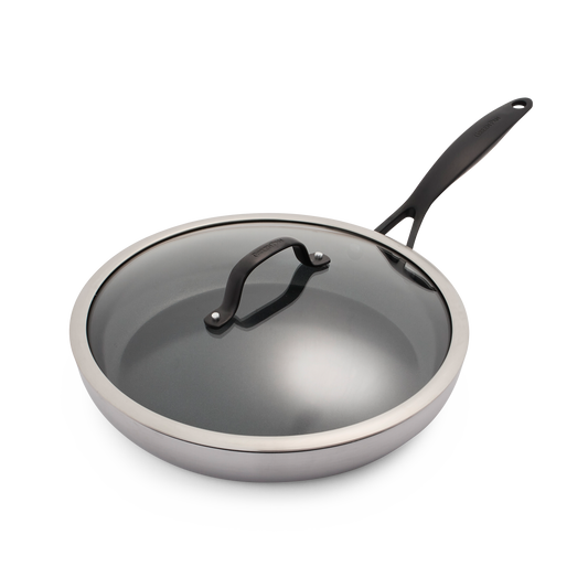 Venice Pro Noir Braadpan met deksel 30cm zilver